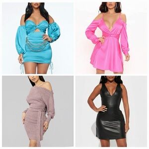 RARE NWT Fashion Nova Bundle - 4 Sold Out Mini Dresses - Size S